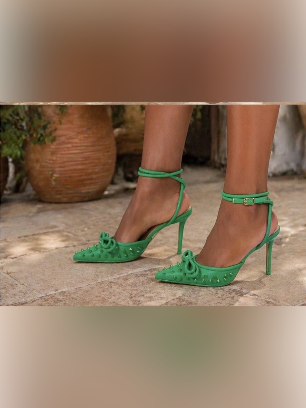 Public Desire Karlie Pointed Toe Ankle Strap Heel